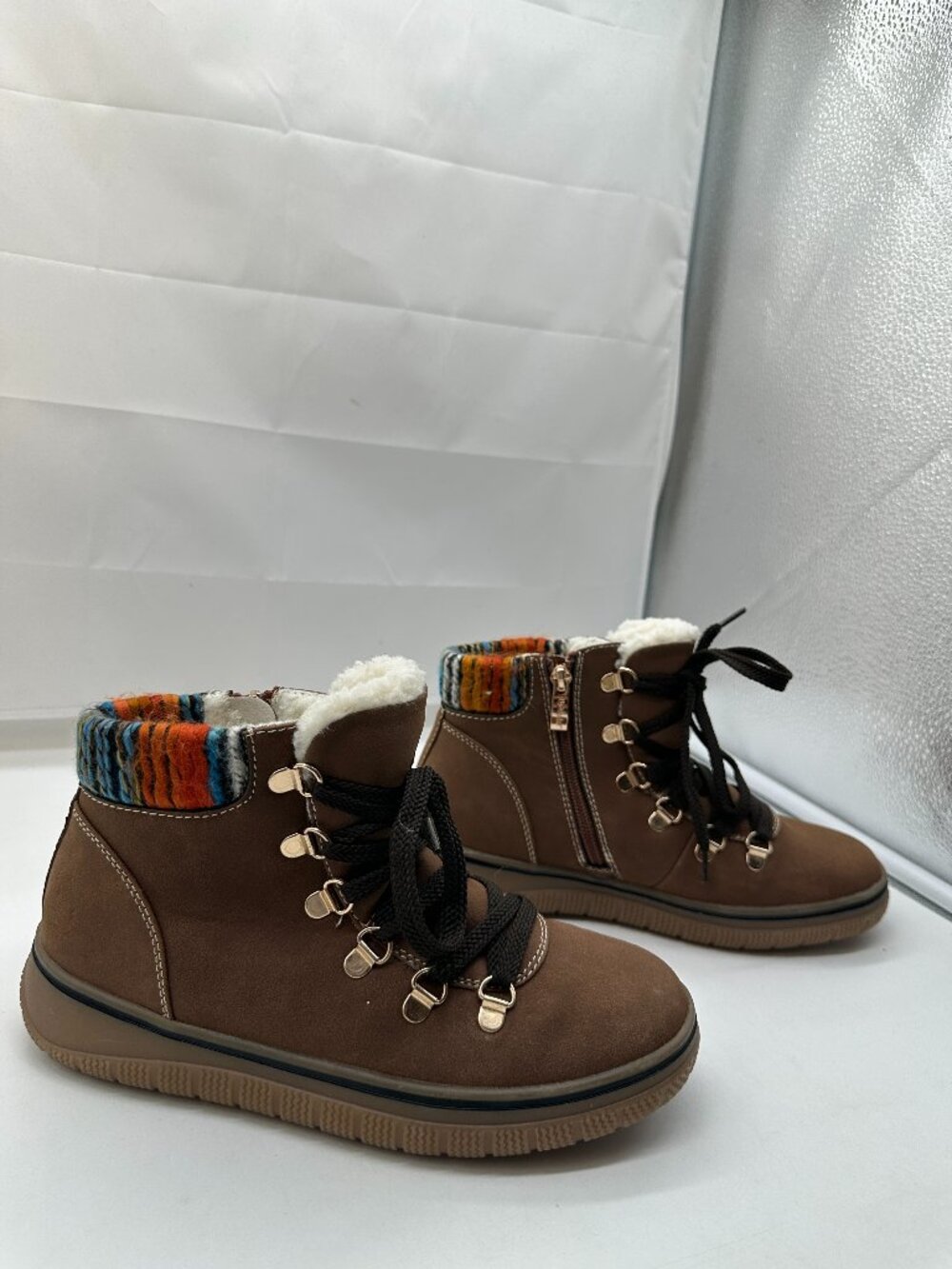 NWOT New Bjorndal Everly Womens Boots 6 1/2 6.5 Brown Faux Fur